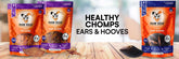 Pig ears, pig slices, and cow hooves by Raw Dog chews